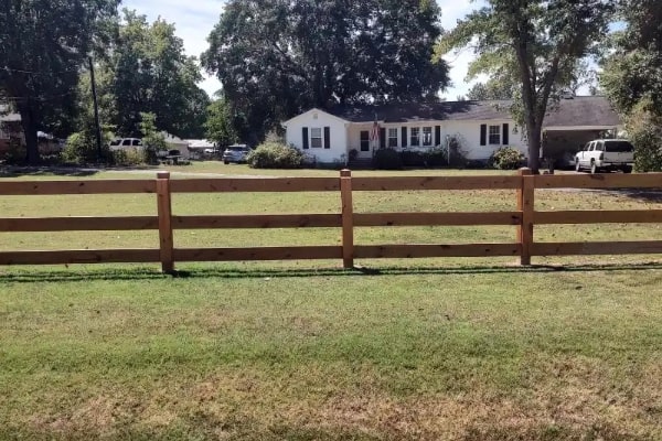 Ranch Rail Fence Installation